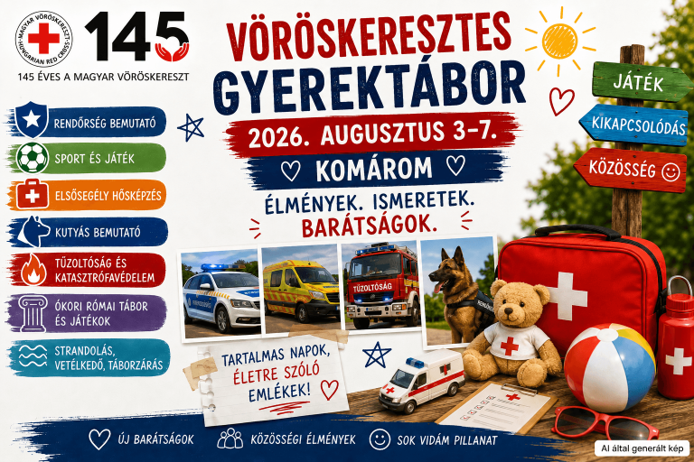 Vöröskereszt Nyári Gyerek Tábor Komárom 2026.08.03-07.